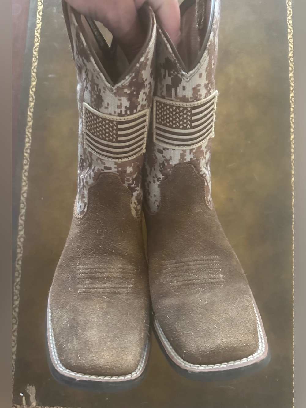 Ariat Camo Patriotic Cowboy Boots Size 5